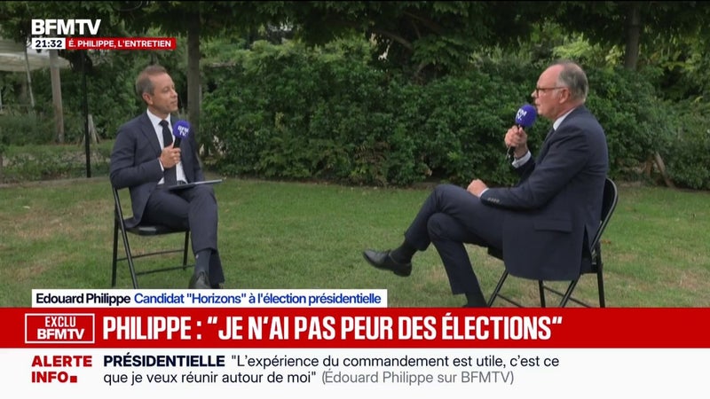 "Oui, j'ai été Premier ministre, je ne considère pas avoir tout bien fait", déclare Édouard Philippe, candidat "Horizons" à l'élection présidentielle