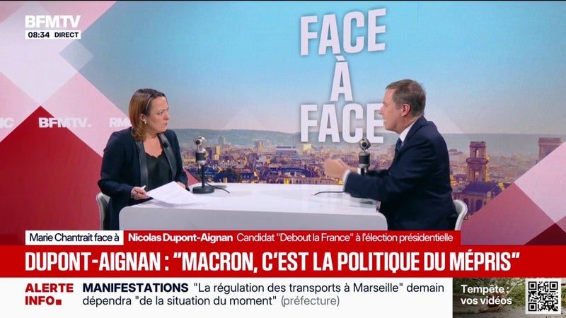 Réunion entre Sébastien Lecornu et les partis politiques: Nicolas Dupont-Aignan, candidat “Debout La France” à l'élection présidentielle, regrette de ne pas avoir été invité