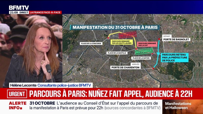 Manifestation du 31 octobre à Paris: l'audience d'appel est prévue à 22h pour définir le parcours de la marche de samedi