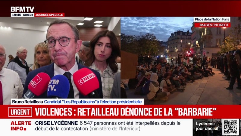 Violences lors des mobilisations lycéennes: Bruno Retailleau dénonce "une minorité de violents, les nouveaux barbares"