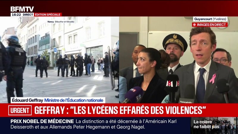 Rencontre avec des lycéens: "Ils sont globalement effarés des violences", explique le ministre de l'Éducation nationale