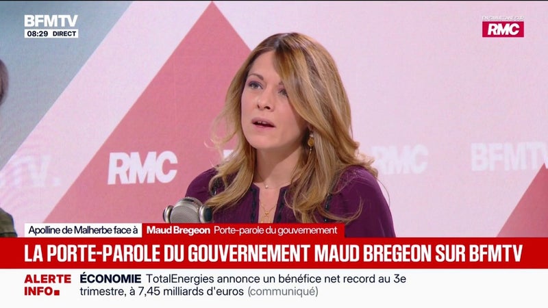 "Maladroit sur la forme": Maud Bregeon, porte-parole du gouvernement, réagit aux propos de Roland Lescure à propos des taxes sur le carburant