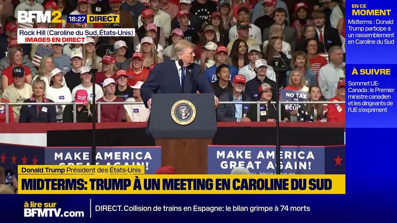 Midterms: le discours de Donald Trump en Caroline du Sud à nouveau perturbé par un manifestant