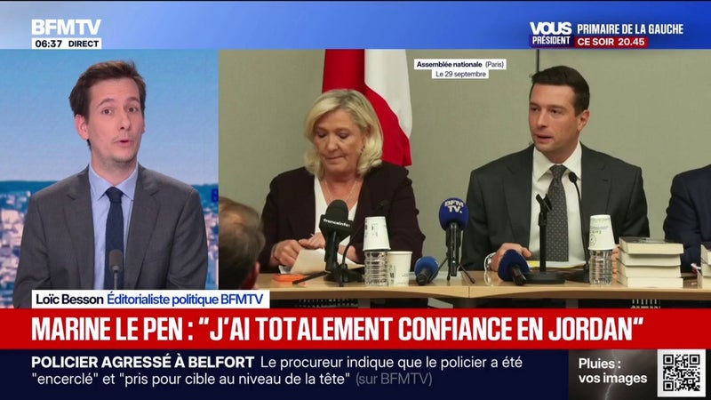Propos antisémites attribués à Jordan Bardella: Marine Le Pen maintient sa "confiance" au président du RN