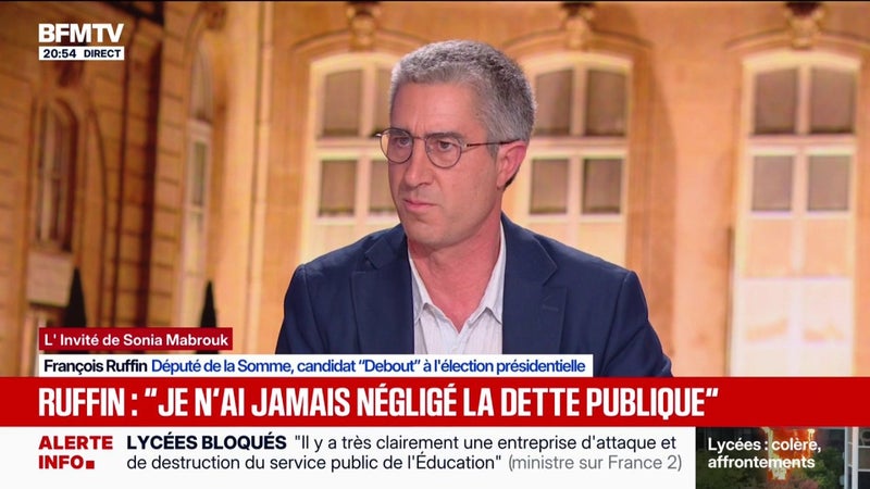 "Je n'ai jamais négligé la question de la dette publique", assure François Ruffin, candidat "Debout" à l'élection présidentielle