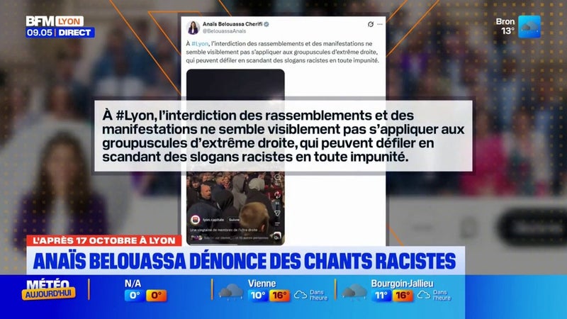 Lyon : la présence de groupuscules d'extrême-droite selon la députée Anaïs Belouassa-Cherifi