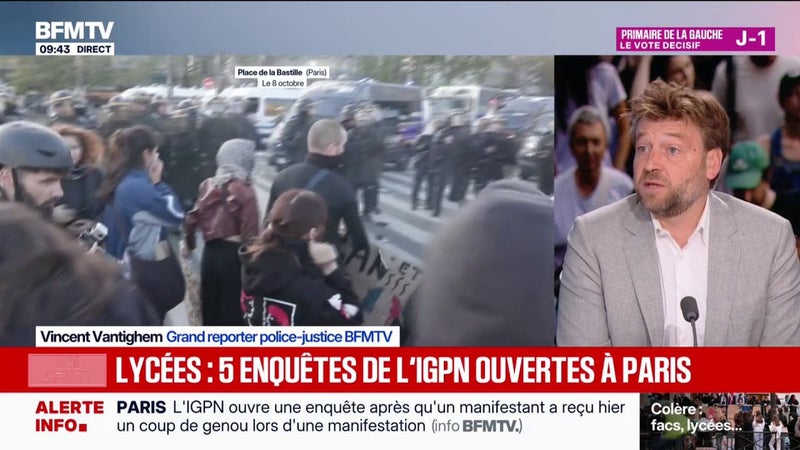 INFO BFMTV - Colère des lycéens: 5 enquêtes de l'IGPN ont été ouvertes à Paris pour des faits de violence par personne dépositaire de l'autorité publique