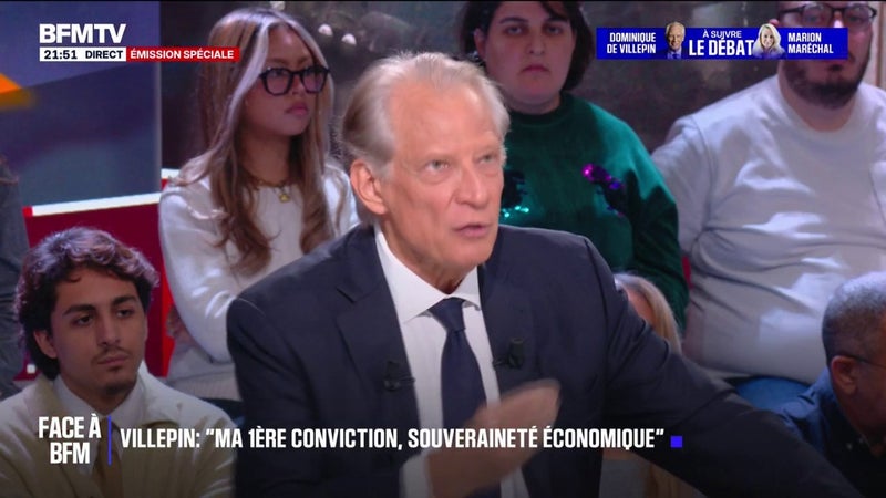 "La première conviction économique que j'ai, c'est la souveraineté", atteste Dominique de Villepin, ancien Premier ministre