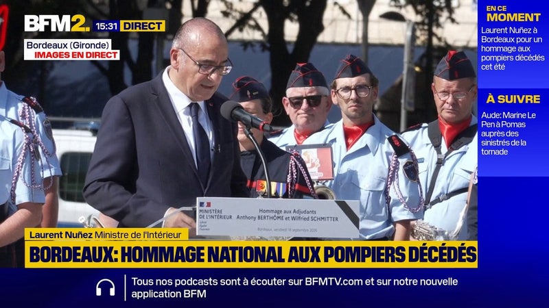 "N'oublions jamais l'héroïsme de ces militaires": l'hommage national aux deux pompiers morts à Mérignac en juillet