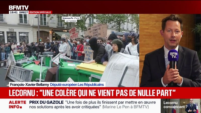Prise de parole de Sébastien Lecornu: "Il y a beaucoup d'attentes non résolues", déplore François-Xavier Bellamy, eurodéputé LR