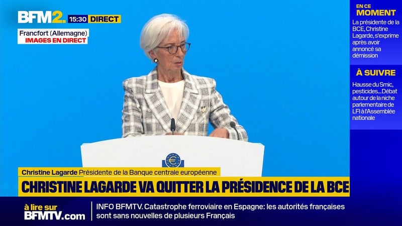 "Je veux avoir la liberté de parole", déclare Chrisitine Lagarde après l'annonce de son départ de la BCE