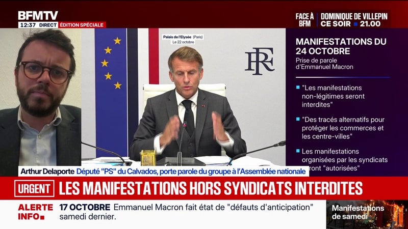"Des annonces totalement déconnectées des attentes de nos concitoyens": Arthur Delaporte (PS) réagit aux déclarations d'Emmanuel Macron sur la mobilisation du 24 octobre