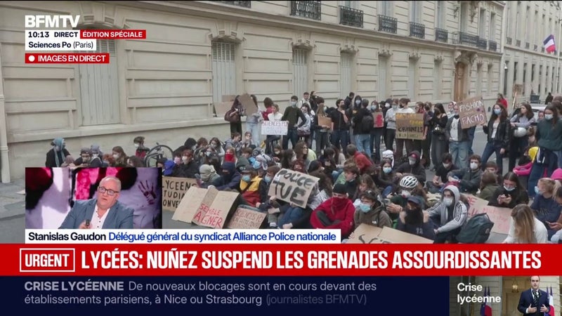 Suspension de l'usage des grenades assourdissantes: "Si vous supprimez les armes intermédiaires, il reste quoi?", questionne Stanislas Gaudon (Alliance police nationale)