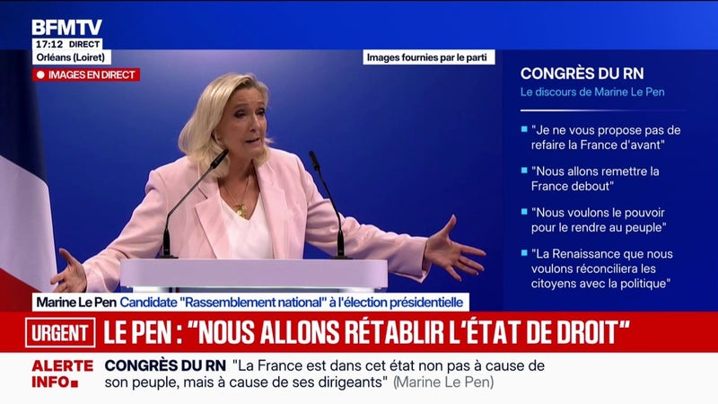 "La fonction présidentielle a été tellement abîmée", estime Marine Le Pen, candidate RN à l'élection présidentielle