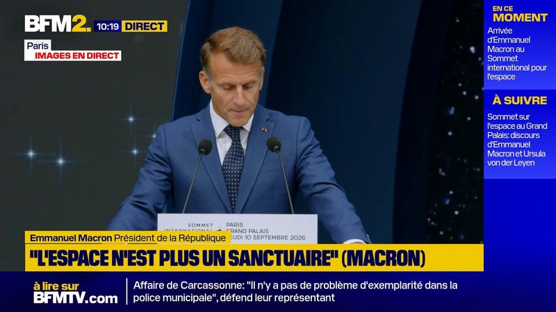 "Notre Europe spatiale reste fragile et nous devons accélérer", soutient Emmanuel Macron