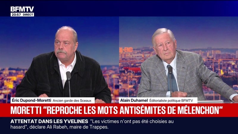 Jean-Luc Mélenchon a eu des mots "qui sont une expression débridée d'un antisémitisme insupportable", dénonce Éric Dupond-Moretti