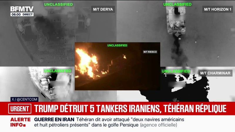 Guerre au Moyen-Orient: Donald Trump déclare avoir détruit cinq pétroliers iraniens, l'Iran riposte