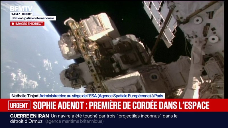Troisième sortie extravéhiculaire de Sophie Adenot: l'astronaute s'élance dans le vide spatial