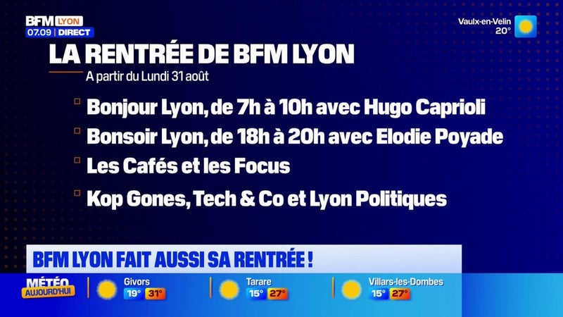 BFM Lyon fait sa rentrée aujourd'hui !