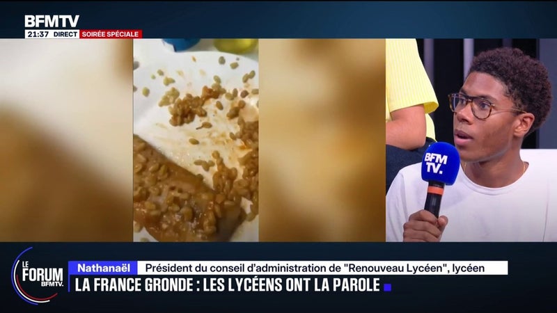 FORUM BFMTV - "Le dialogue a été rompu entre la jeunesse et les adultes, le gouvernement, le ministère de l'Éducation nationale", estime Nathanaël, président du conseil d'administration de "Renouveau Lycéen"