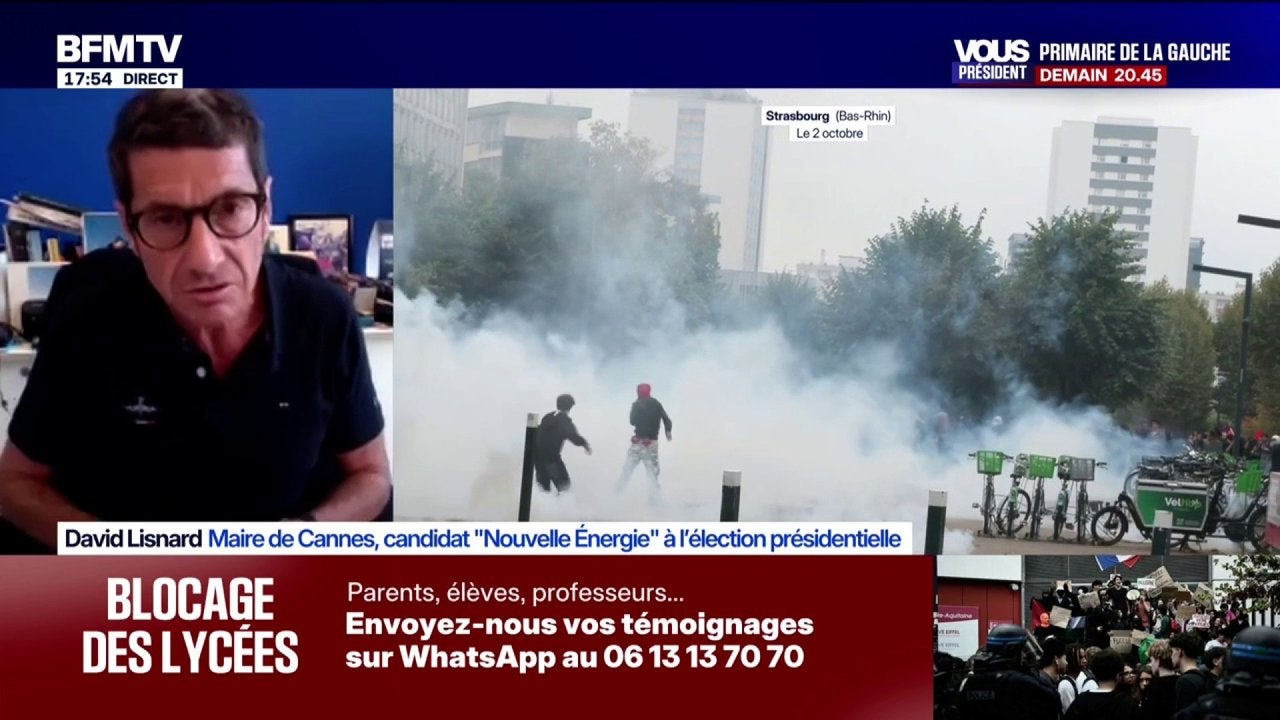 Colère lycéenne: "Aujourd'hui tout ce qui arrive c'est le fruit d'une multitude de facteurs", détaille David Lisnard, maire de Cannes et candidat à l'élection présidentielle