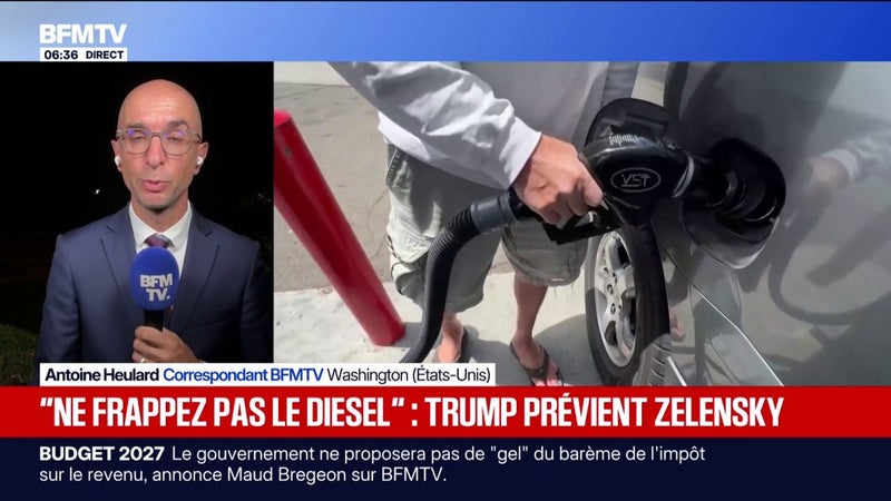 Donald Trump estime que Volodymyr Zelensky "doit arrêter" de frapper les raffineries de diesel en Russie face à l'envolée des prix à la pompe