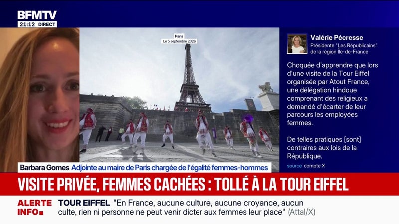 Femmes écartées lors de la visite de la tour Eiffel par une délégation: "Il faudra sanctionner les responsables", assure Barbara Gomes, adjointe au maire de Paris chargée de l'égalité femmes-hommes
