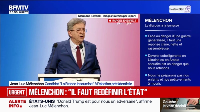 Jean-Luc Mélenchon, candidat LFI à la présidentielle, défend l'idée "d'écorégions" pour "prendre en charge l'environnement dans lequel les êtres humains vivent"