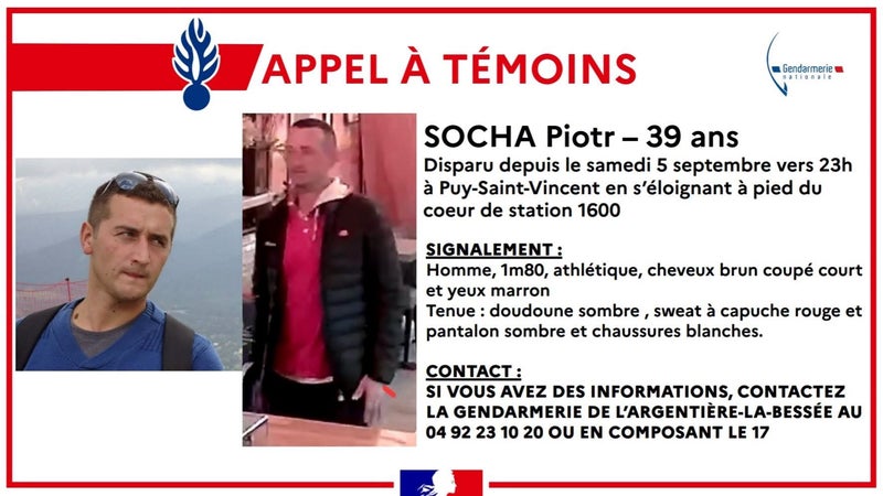 Un appel à témoins lancé pour retrouver un homme de 39 ans porté disparu depuis cinq jours dans les Hautes-Alpes