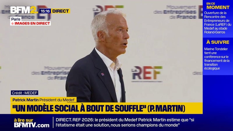 Patrick Martin, président du Medef: "Nous, entrepreneurs, voulons un pays apaisé"