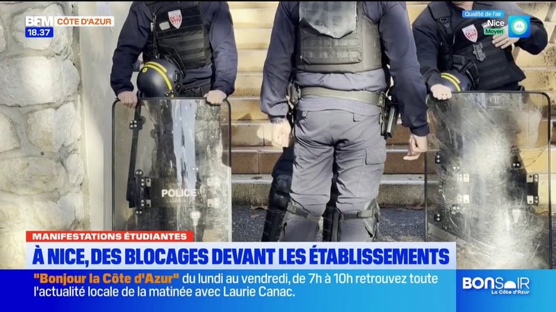 Manifestations étudiantes : à Nice, des blocages devant les établissements