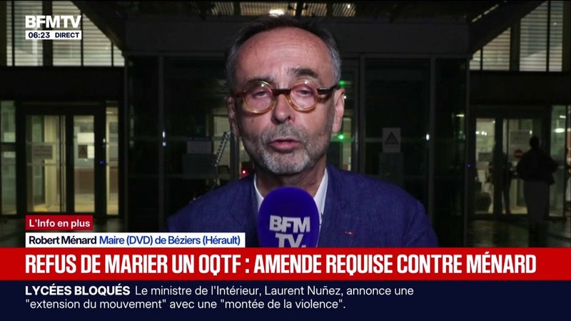 7.500 euros d'amende requis contre Robert Ménard pour avoir refusé de célébrer le mariage d'une citoyenne française et d'un homme placé sous OQTF
