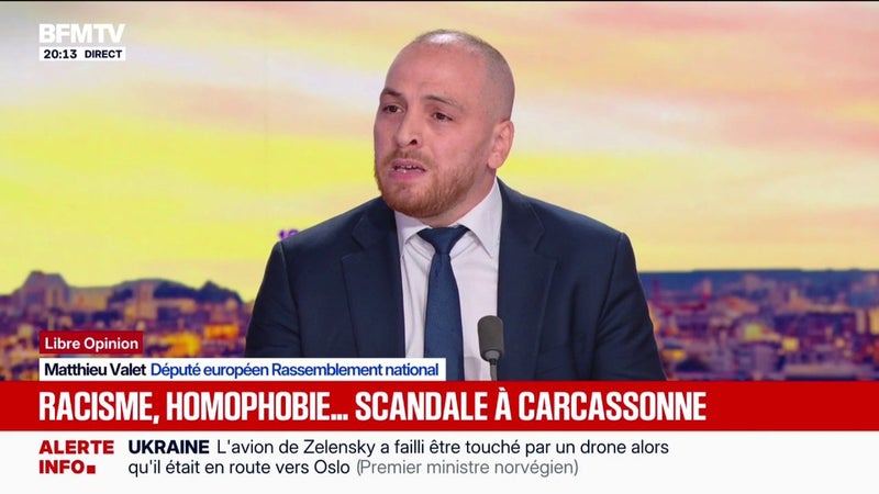 Propos racistes de policiers à Carcassonne: "Je condamne éminemment ces propos abjects, violents, qui n'ont pas leur place dans la République", assure Matthieu Valet, eurodéputé RN