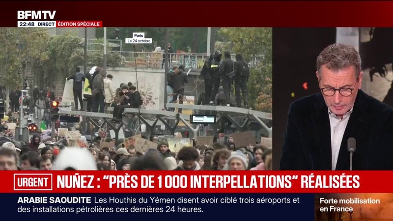 Mobilisation du 24 octobre: sur X, le maire de Nice Éric Ciotti "condamne avec la plus grande fermeté les agressions commises aujourd'hui à Nice par des militants d'ultradroite"
