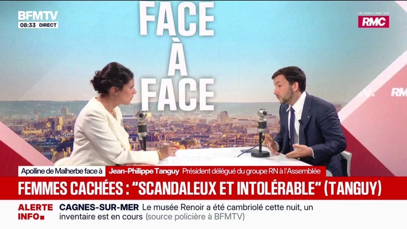 Port du voile: "C'est Marine Le Pen qui annoncera dans les mois à venir précisément ce qu'on proposera", déclare Jean-Philippe Tanguy (RN)