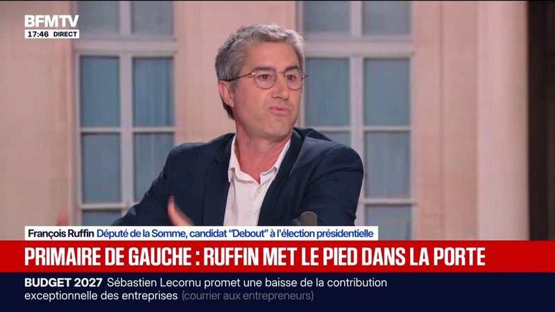 Primaire de la gauche: "Je suis surpris d'effrayer comme ça" Raphaël Glucksmann, explique François Ruffin, député et candidat "Debout" à l'élection présidentielle