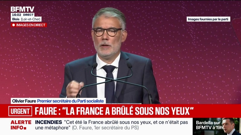 "L'heure du socialisme écologique a sonné", estime Olivier Faure qui propose de créer "un grand fond national et européen"
