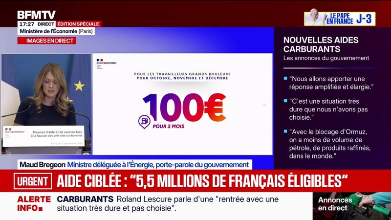 Aide aux "gros rouleurs": "Le versement sera simplifié", annonce Maud Bregeon, porte-parole du gouvernement