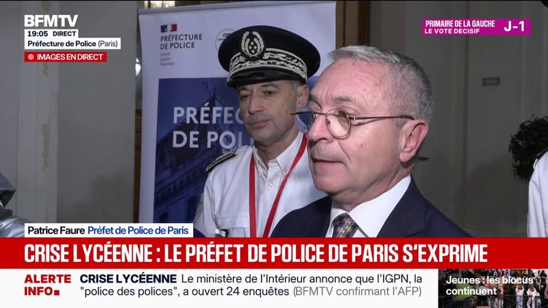 Coup de genou d'un policier sur le visage d'un jeune manifestant: "Une enquête administrative" est en cours, déclare le préfet de police de Paris