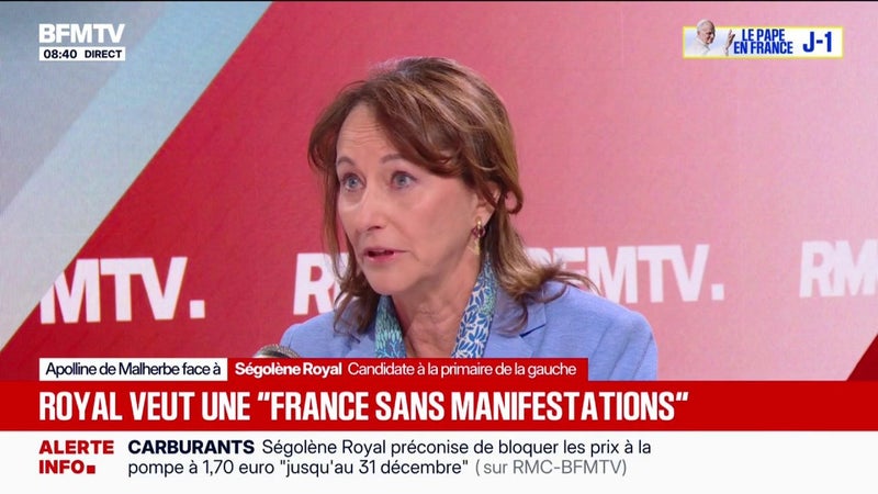 "Si un jour je suis à la tête de l'État, il n'y aura pas de mouvement social", assure Ségolène Royal, candidate à la primaire socialiste