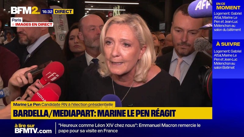 Écrits antisémites attribués à Jordan Bardella par Mediapart: Marine Le Pen parle d'une future "action en diffamation"