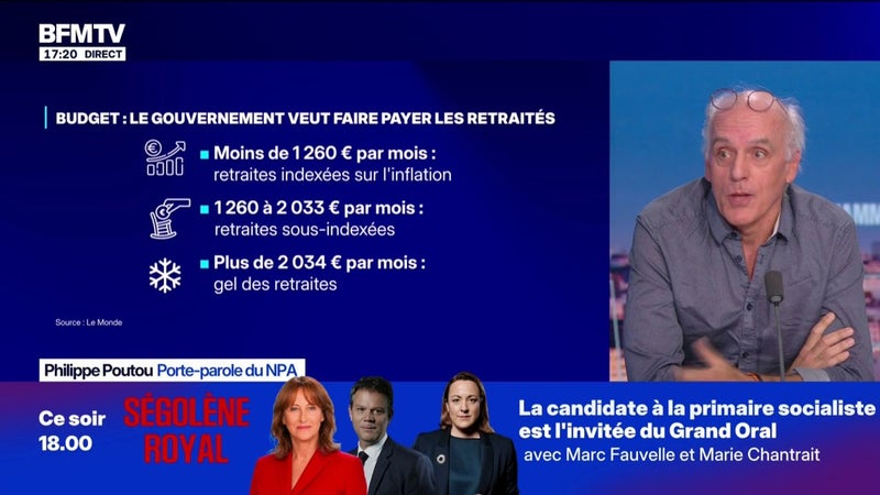 Budget, contribution des retraites: "C'est toujours le même discours qu'on entend depuis très longtemps", dénonce Philippe Poutou, porte-parole du NPA