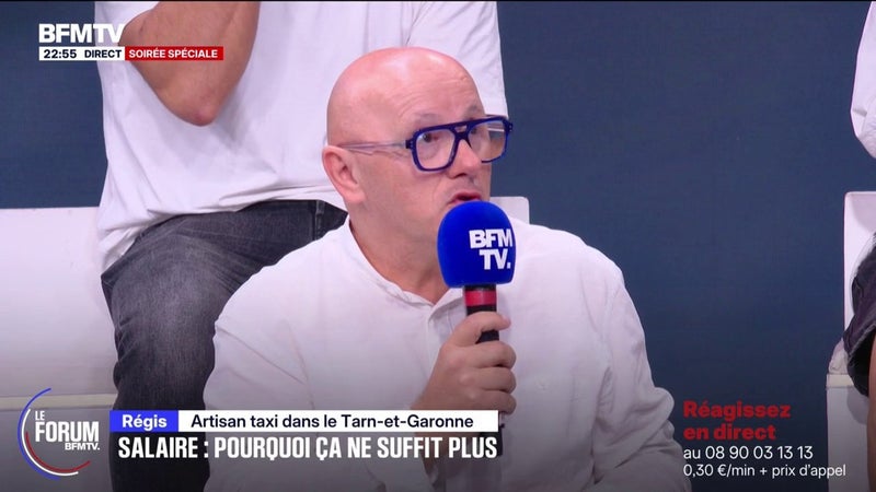 FORUM BFMTV - Hausse des salaires: "Je n'ai plus cette marge nécessaire", explique Régis, artisan taxi, obligé de licencier une de ses employées faute de moyens