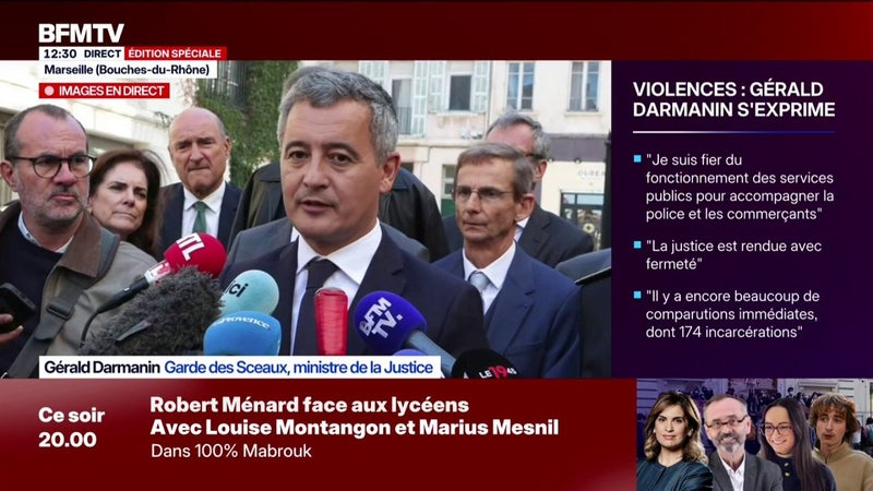 Violences du 17 octobre: Nous avons accompagné les commerçants pour les aider à porter plainte avec constitution de partie civile, explique Gérald Darmanin, ministre de la Justice