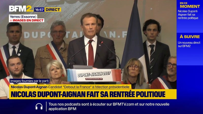 "Il faut récompenser le travail et remettre au boulot les Français", déclare Nicolas Dupont-Aignan, candidat Debout la France à la présidentielle