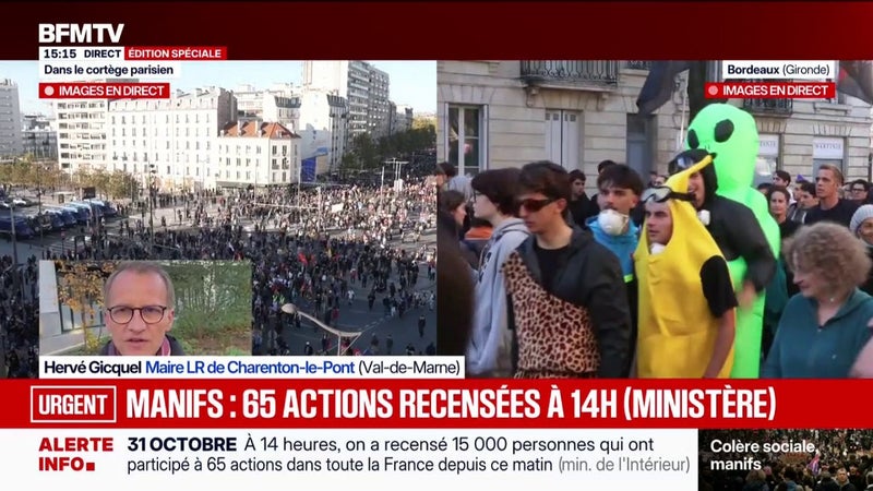 Manifestations du 31 octobre: "Il y a une forme d'anxiété qui est manifeste chez les commerçants", explique Hervé Gicquel, maire LR de Charenton-le-Pont