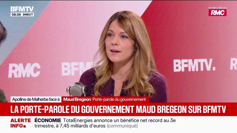 TotalEnergies: "On aurait tort de sombrer dans le "Total bashing'", assure Maud Bregeon, porte-parole du Gouvernement et ministre déléguée à l'Énergie