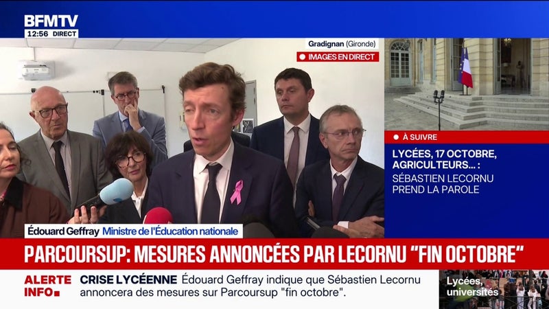 Mouvement lycéen: "La liberté de manifester est une liberté fondamentale" tout comme "le droit à l'instruction", assure Édouard Geffray, ministre de l'Éducation nationale