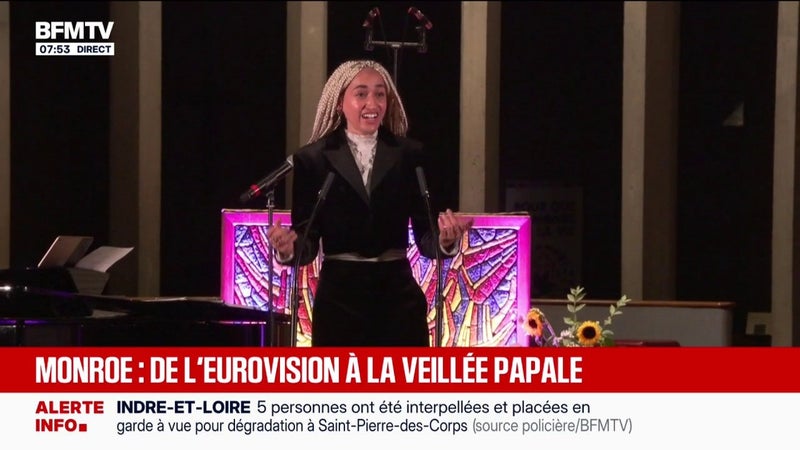 Monroe, candidate française à l'Eurovision, chantera devant le pape Léon XIV au Stade de France