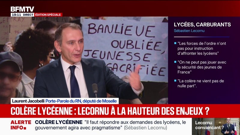 Prise de parole de Sébastien Lecornu: pour Laurent Jacobelli, porte-parole du RN, le Premier ministre n'apporte "aucune réponse à rien"